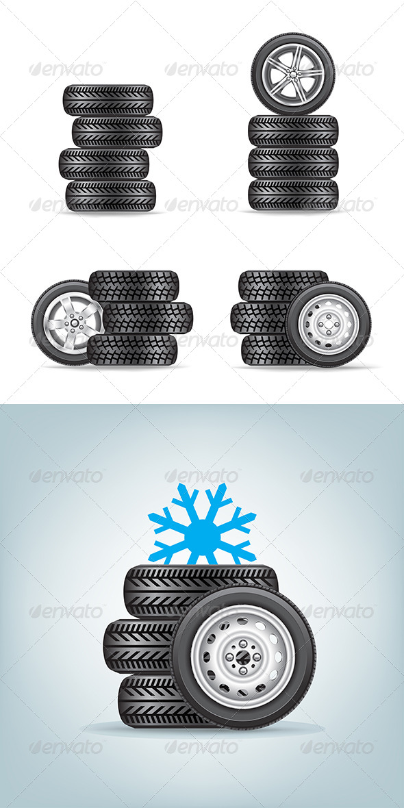 Set of Tires for Cars (Objects)