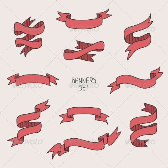 GraphicRiver Vintage Ribbon Banners Hand Drawn Set for Design 8611084 GraphicRiver Vintage Ribbon Banners Hand Drawn Set for Design 8611084