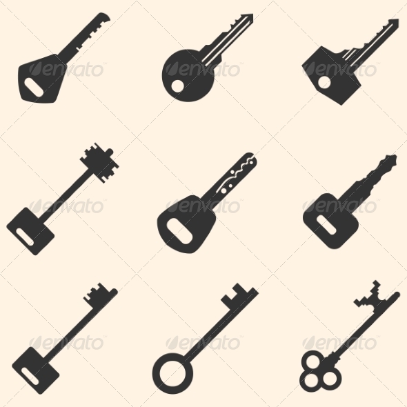GraphicRiver Vector Set of Keys Icons 8611279 GraphicRiver Vector Set of Keys Icons 8611279