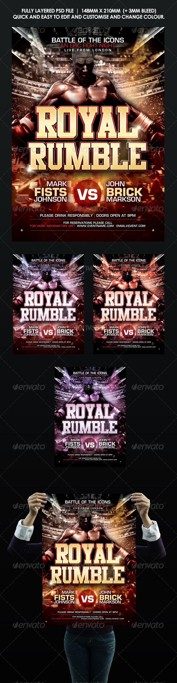 GraphicRiver Fight Night Flyer Poster 8607952 GraphicRiver Fight Night Flyer Poster 8607952
