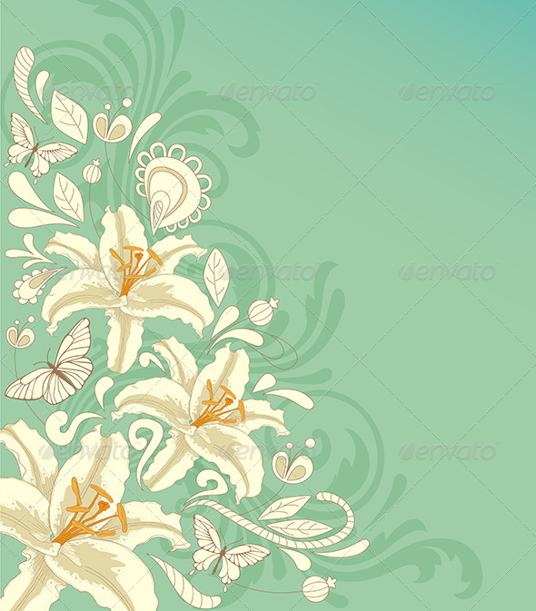 GraphicRiver Background with Flowers and Butterflies 8611996 GraphicRiver Background with Flowers and Butterflies 8611996