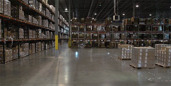 Forklift View in Warehouse Forklift View in Warehouse