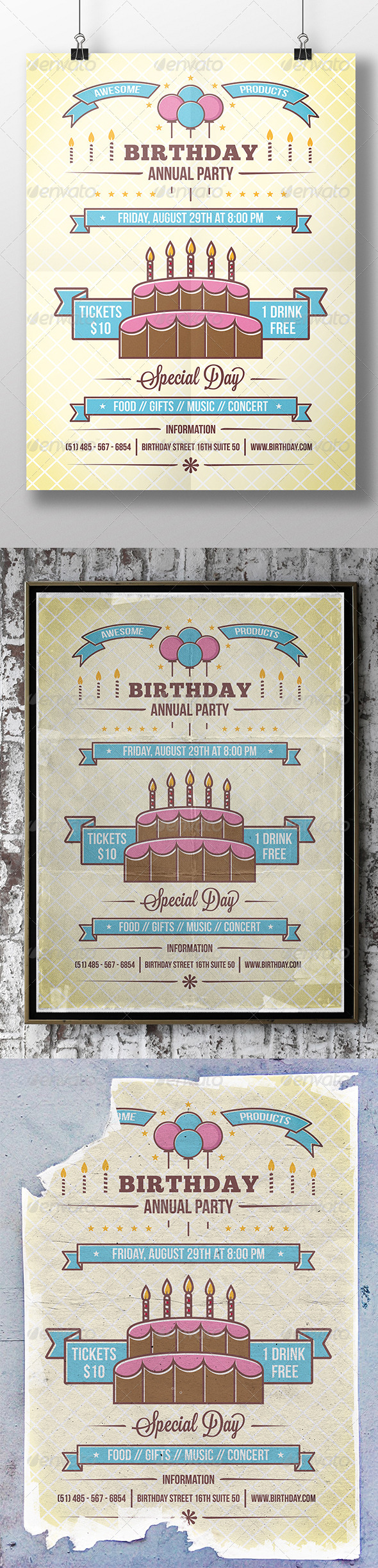 GraphicRiver Birthday Party Flyer 8612511 GraphicRiver Birthday Party Flyer 8612511