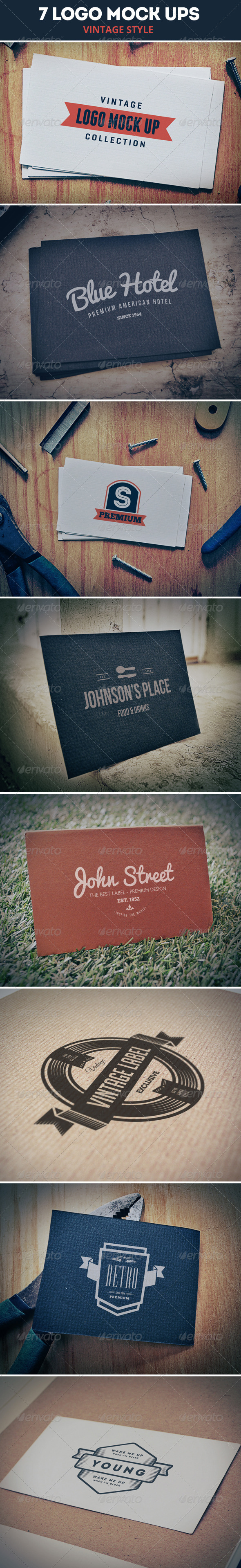GraphicRiver 7 Vintage Logo Mock Up Templates 8613069 GraphicRiver 7 Vintage Logo Mock Up Templates 8613069