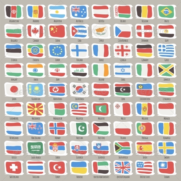 GraphicRiver Set of World States Flags 8613183 GraphicRiver Set of World States Flags 8613183