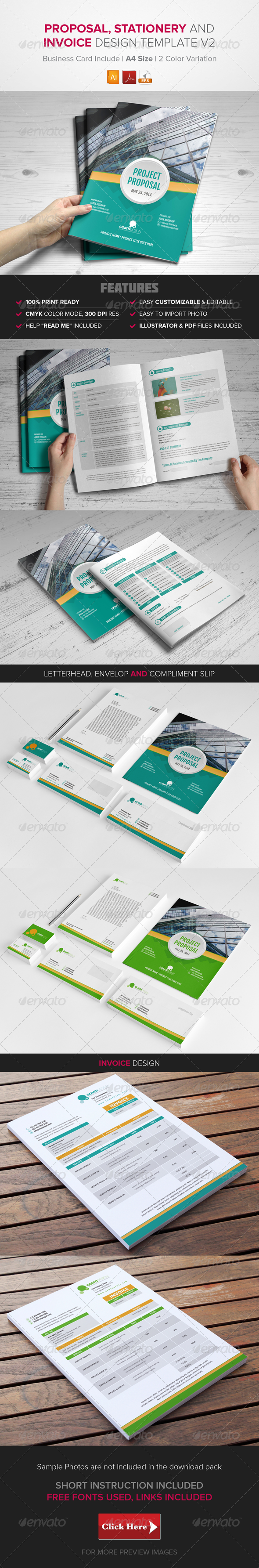 Proposal, Stationary & Invoice Design Template v2