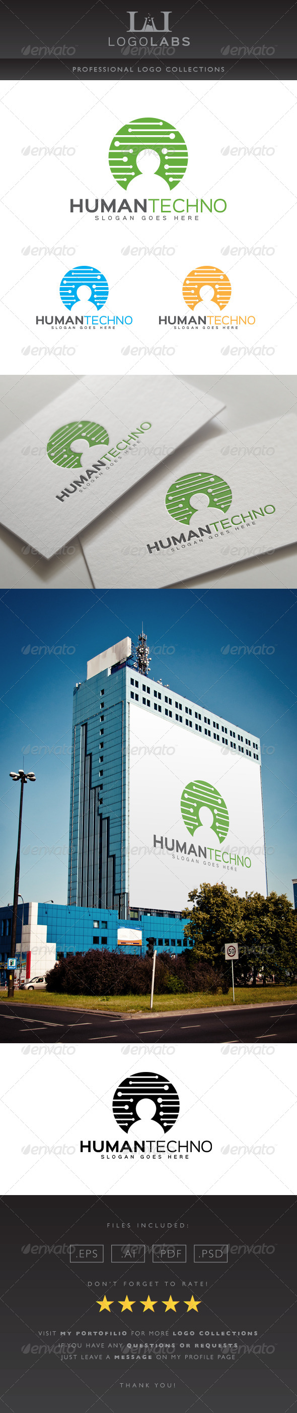 GraphicRiver Human Techno Logo 8614798 GraphicRiver Human Techno Logo 8614798