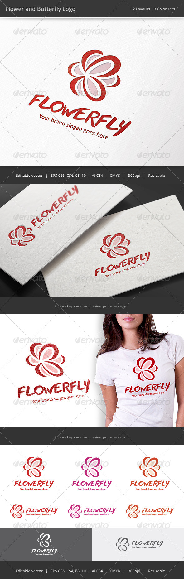 GraphicRiver Butterfly and Flower Logo 8614835 GraphicRiver Butterfly and Flower Logo 8614835
