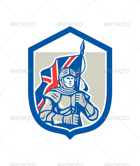 GraphicRiver Knight Holding British Flag Shield Retro 8615157 GraphicRiver Knight Holding British Flag Shield Retro 8615157