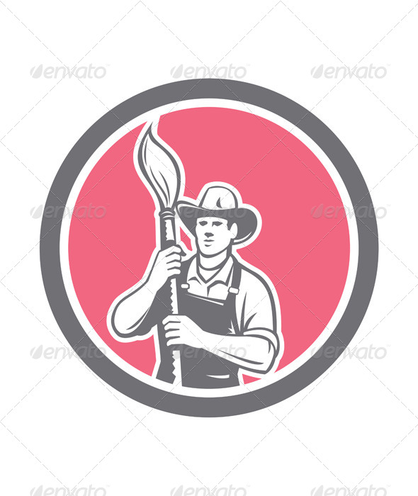 GraphicRiver House Painter Holding Paintbrush Circle Retro 8615187 GraphicRiver House Painter Holding Paintbrush Circle Retro 8615187