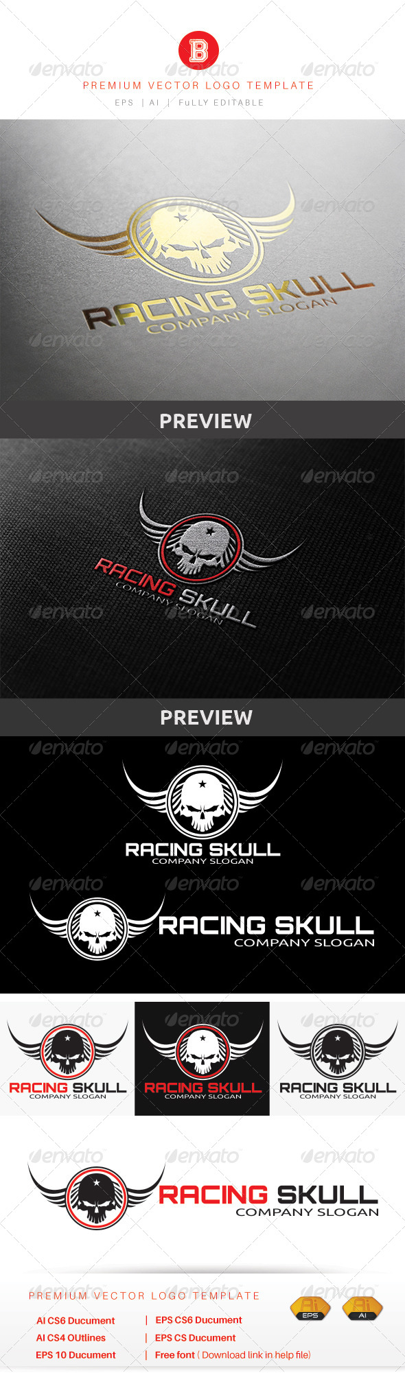 GraphicRiver Racing Skull 8615541 GraphicRiver Racing Skull 8615541