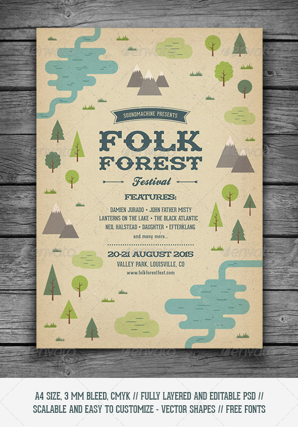 GraphicRiver Folk Forest Festival Music Flyer 8616495 GraphicRiver Folk Forest Festival Music Flyer 8616495