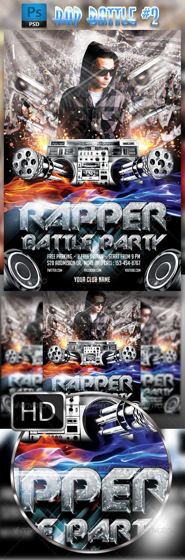 Rapper Battle Flyer (Clubs & Parties)