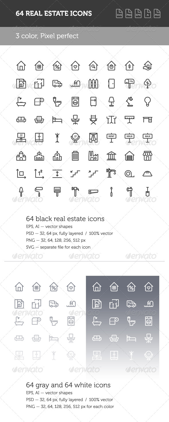 GraphicRiver Real Estate Icon Set 8616807 GraphicRiver Real Estate Icon Set 8616807