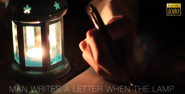 Man Writes A Letter When The Lamp 2 Man Writes A Letter When The Lamp 2