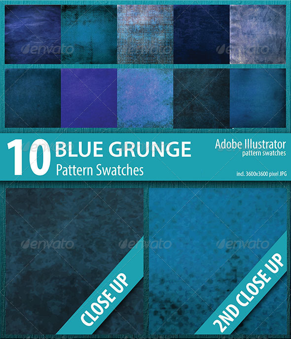 GraphicRiver 10 Blue Grunge Pattern Swatches Vector 8617380 GraphicRiver 10 Blue Grunge Pattern Swatches Vector 8617380