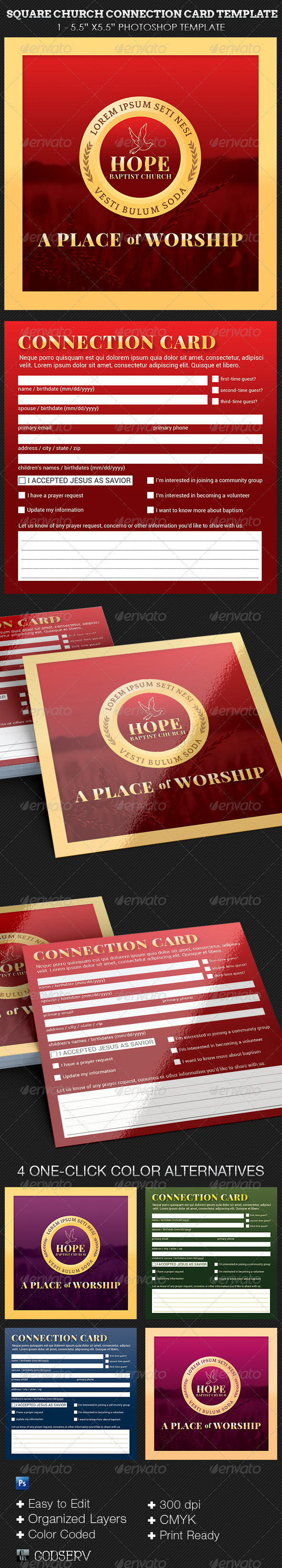 GraphicRiver Square Church Connection Card Template 8619415 GraphicRiver Square Church Connection Card Template 8619415