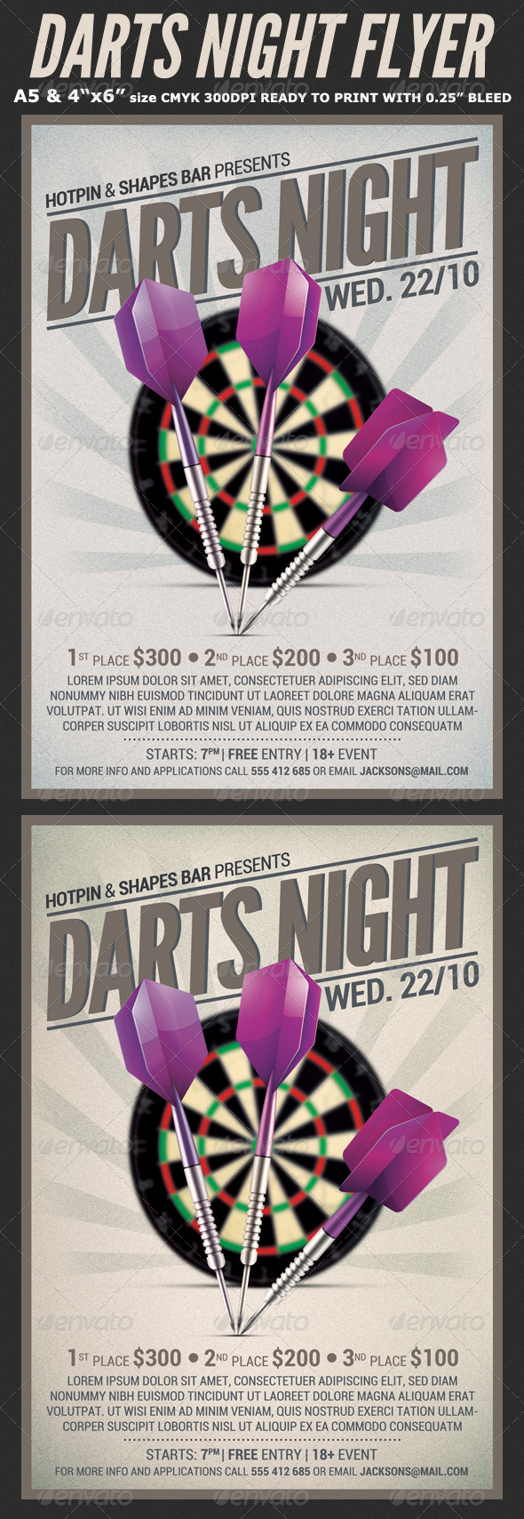 Darts Night Flyer Template - Sports Events