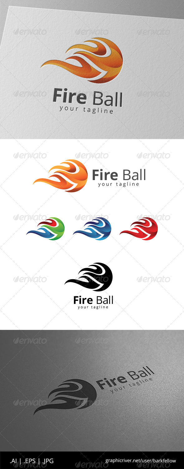 Fire Ball Burn Logo