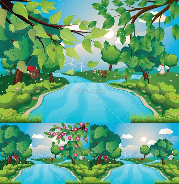 GraphicRiver Hills and River 8619977 GraphicRiver Hills and River 8619977