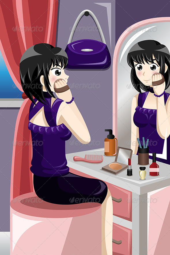 GraphicRiver Woman Applying Makeup 8620610 GraphicRiver Woman Applying Makeup 8620610