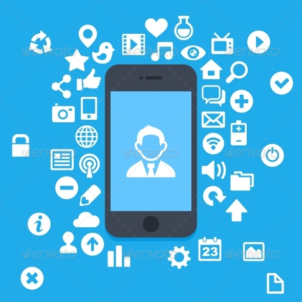 GraphicRiver Flat Style Smartphone with Applications 8621069 GraphicRiver Flat Style Smartphone with Applications 8621069