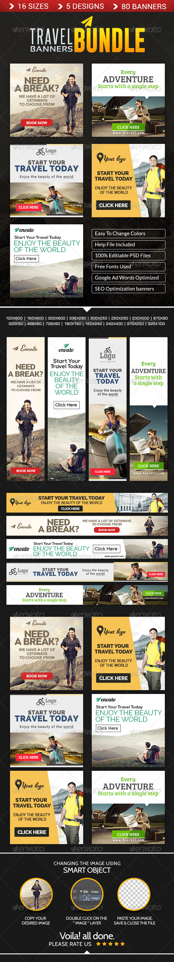 GraphicRiver Travel Banner Bundle 5 Sets 8621358 GraphicRiver Travel Banner Bundle 5 Sets 8621358