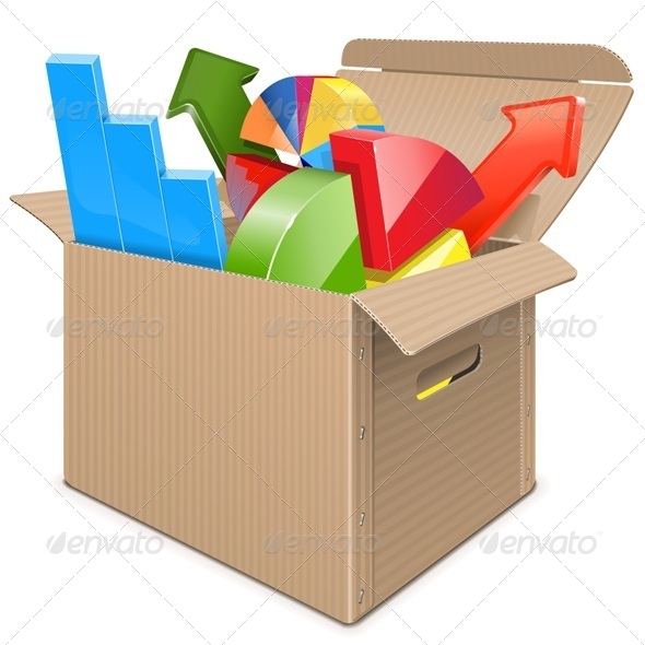 GraphicRiver Vector Carton Box with Statistics 8621536 GraphicRiver Vector Carton Box with Statistics 8621536