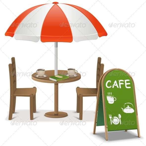 GraphicRiver Vector Outdoor Cafe 8621642 GraphicRiver Vector Outdoor Cafe 8621642