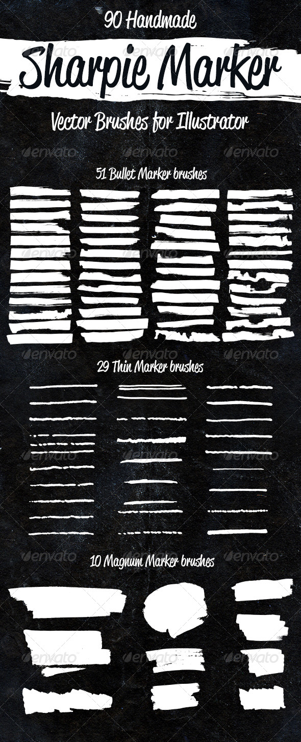 GraphicRiver 90 Sharpie Marker Vector Brushes 8621680 GraphicRiver 90 Sharpie Marker Vector Brushes 8621680