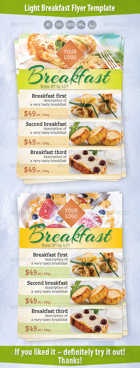 Light Breakfast Flyer Template (Restaurant)