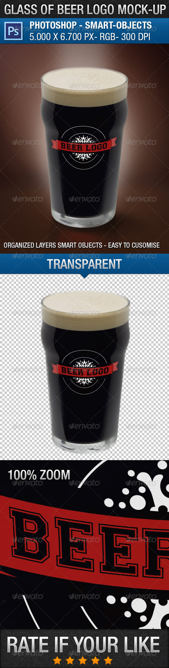GraphicRiver Glass of Beer Logo Mock-Up 8564401 GraphicRiver Glass of Beer Logo Mock-Up 8564401