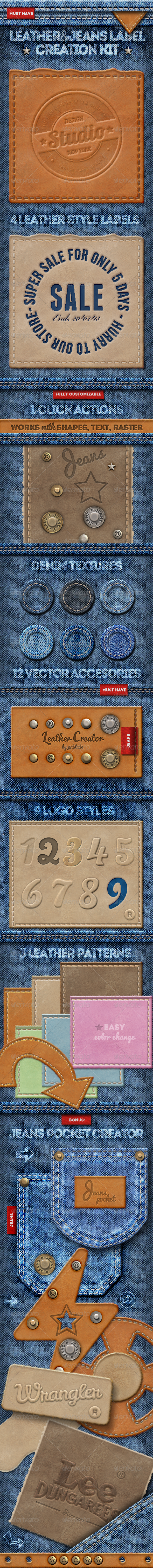 Leather Jeans Label Photoshop Creator - Utilities Actions