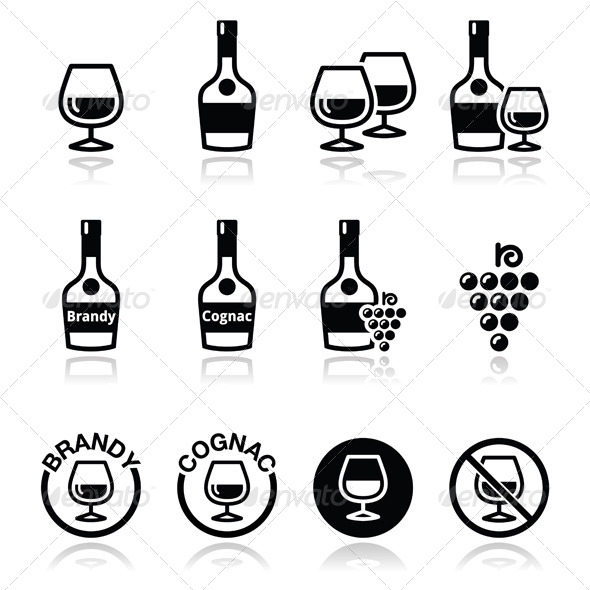 GraphicRiver Brandy and Cognac Vector Icons Set 8624774 GraphicRiver Brandy and Cognac Vector Icons Set 8624774
