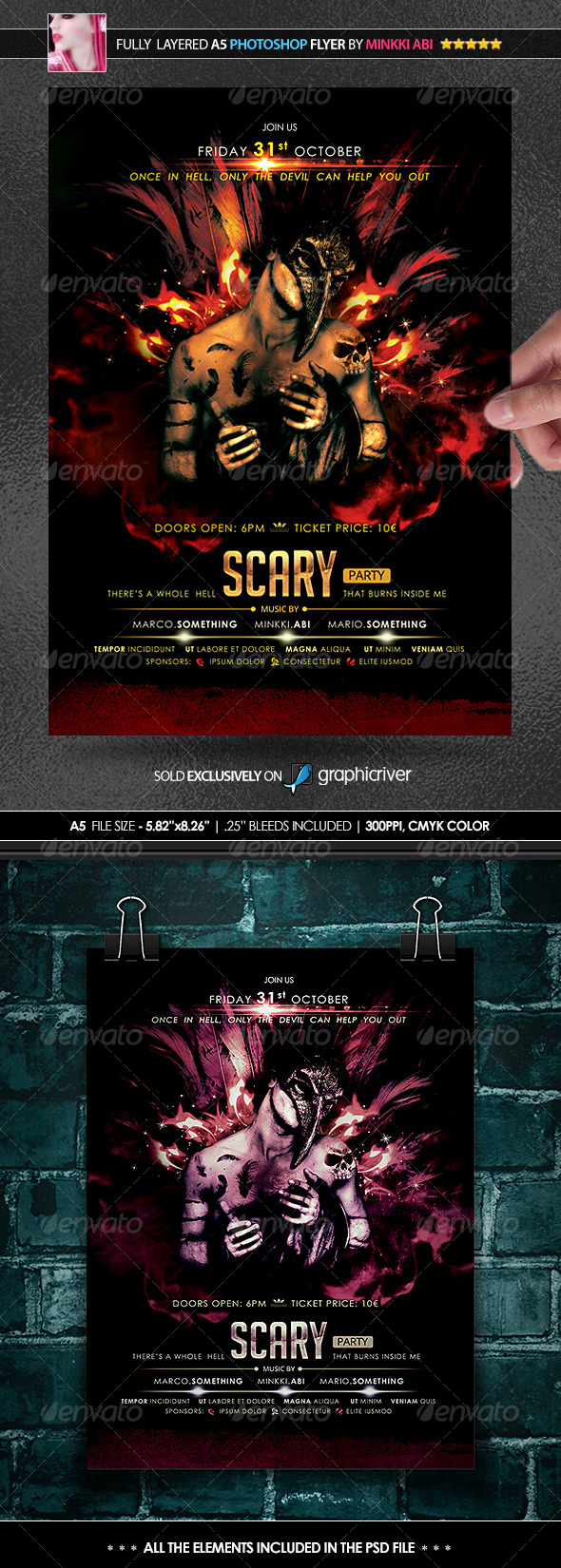 GraphicRiver Scary Party Poster Flyer 8613851 GraphicRiver Scary Party Poster Flyer 8613851