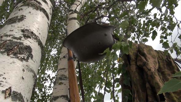 Mauser Rifle German Helmet And Birch Mauser Rifle German Helmet And Birch
