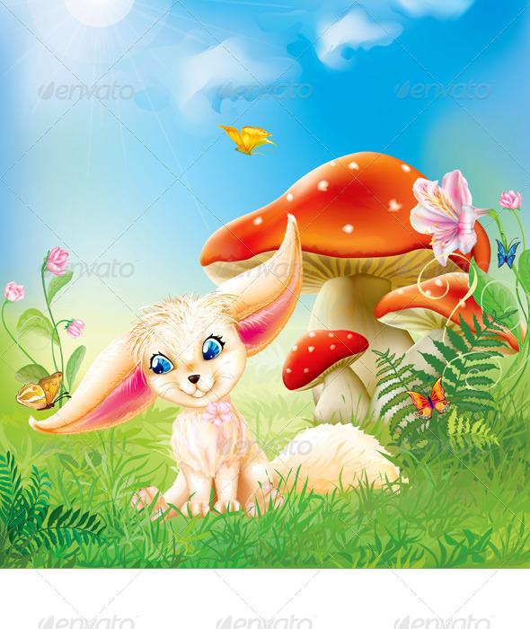 Fairy Baby Fox with Background