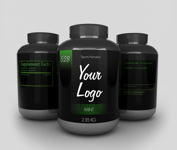 Protein Bottles with 3 Sides - 3DOcean Item for Sale