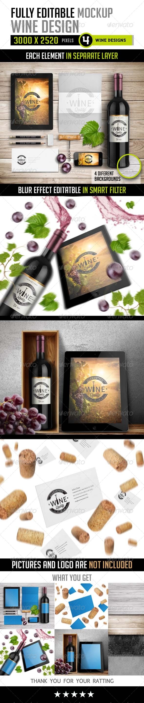 GraphicRiver Fully Editable Mockup Wine Design 8627765 GraphicRiver Fully Editable Mockup Wine Design 8627765
