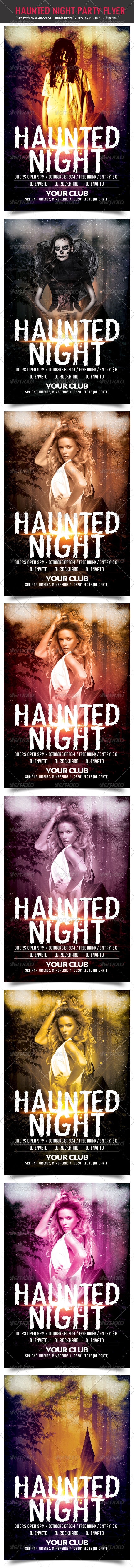 Haunted Night Party Flyer (Clubs & Parties)