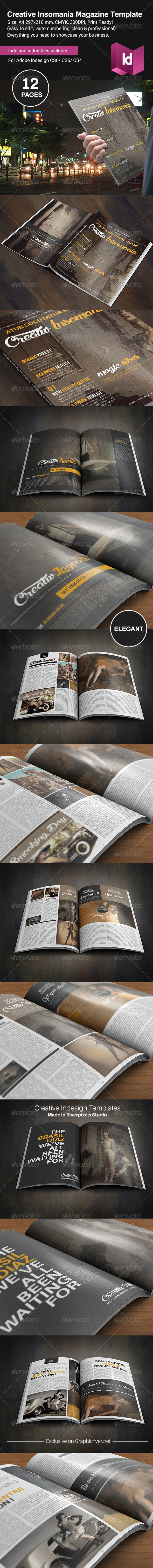 GraphicRiver Creative Insomania Magazine Template 8631795 GraphicRiver Creative Insomania Magazine Template 8631795