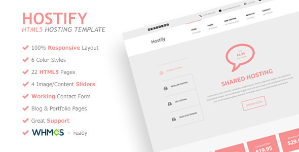 Hostify - Responsive HTML5 Hosting Template