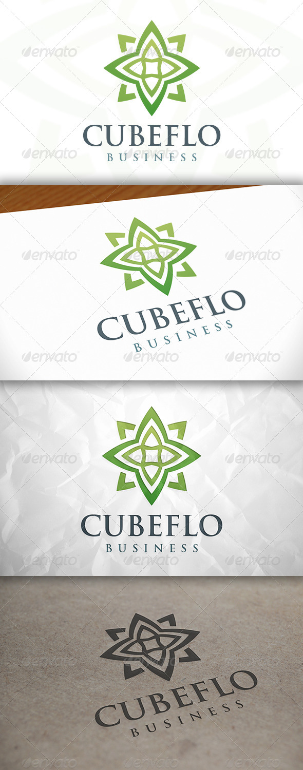 GraphicRiver Cube Flower Logo 8633898 GraphicRiver Cube Flower Logo 8633898