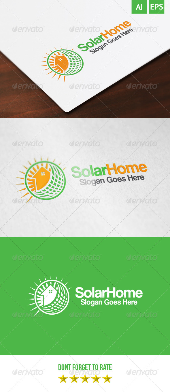GraphicRiver Solar Home Logo 8634455 GraphicRiver Solar Home Logo 8634455