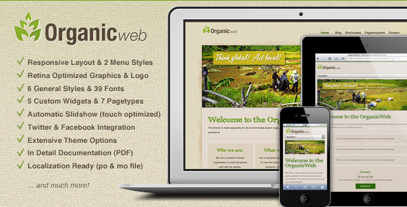 Organic Web Environmental WordPress Theme Organic Web Environmental WordPress Theme