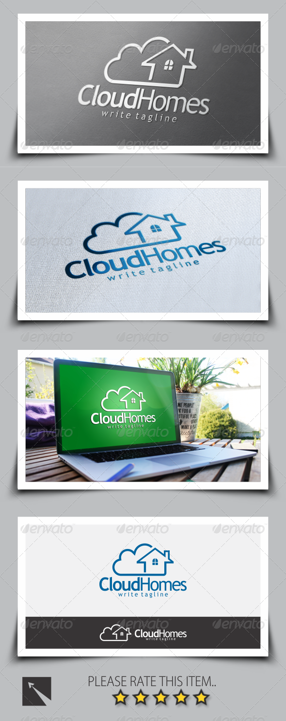 GraphicRiver Cloud Home Logo Template 8635772 GraphicRiver Cloud Home Logo Template 8635772