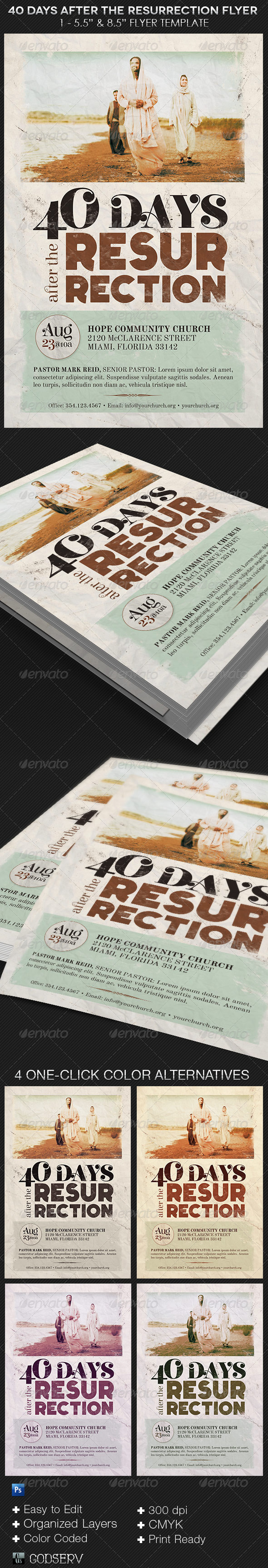 40 Days After The Resurrection Flyer Template