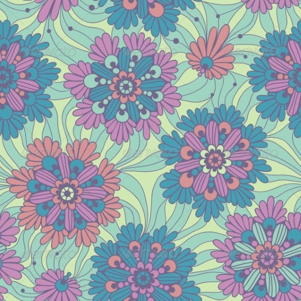 GraphicRiver Decorative Flowers Seamless Floral Pattern 8639998 GraphicRiver Decorative Flowers Seamless Floral Pattern 8639998