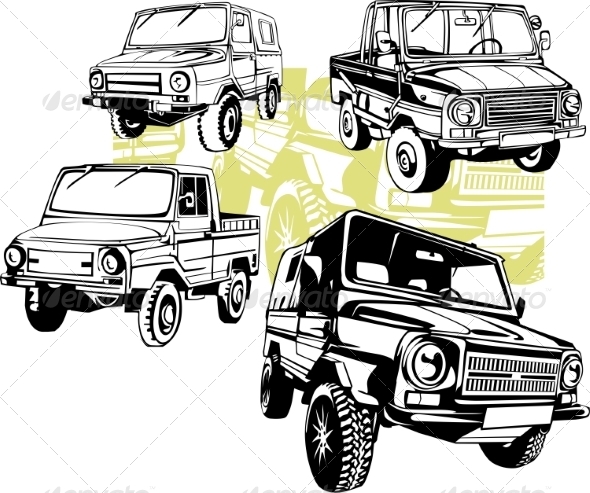 Off-Road Cars - Vector Set.