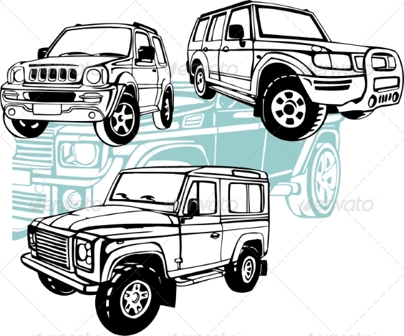 GraphicRiver Off-Road Cars Set 8640394 GraphicRiver Off-Road Cars Set 8640394